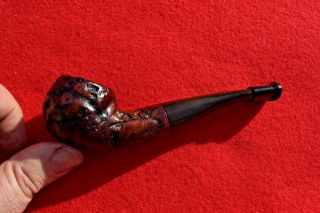 Vintage Rustic No Name Imported Briar Author Pipe Slightly Bent 5 1/4 "