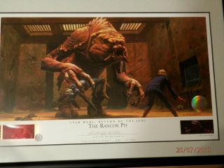 Star Wars Rotj The Rancor Pitt Signed Ralph Mcquarrie Lithograph