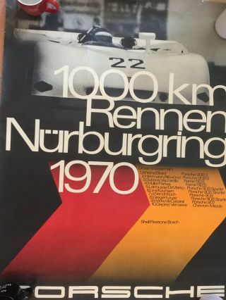 Porsche Poster 1970 1000k Rennes Nürburgring