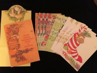 Vintage Current Four Seasons Just - A - Notes Critters Fold - A - Note Postalettes