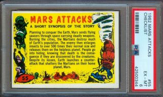 1962 Mars Attacks 55 Checklist Psa 6