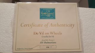 2004 WDCC WALT DISNEY CLASSICS 101 DALMATIANS CRUELLA DE VIL ON WHEELS CAR 500LE 3