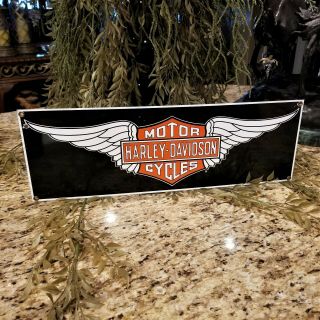 Licensed 2000 Harley Davidson Cycles Wings Porcelain Sign Motorcycle Gas Oil