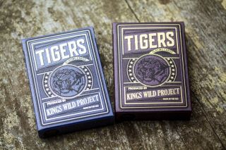Gilded Tigers Playing Cards.  Matching Set.  Silver And Gold By Kings Wild Project