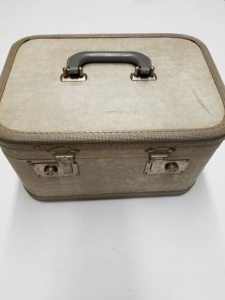 Vintage Gray Train Case Or Luggage Tote,  Carry Case,  Travel Case