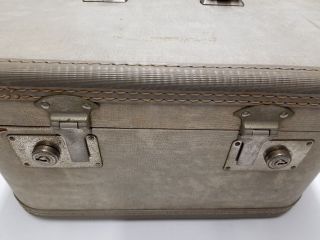 Vintage Gray Train Case or Luggage Tote,  Carry Case,  Travel Case 2