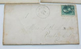 1878 Enfield CT to Preston Letters & Covers with S.  A.  & N.  E.  RR Railroad Cancels 2