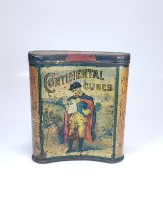 Vintage Continental Cubes Tobacco Tin Rare