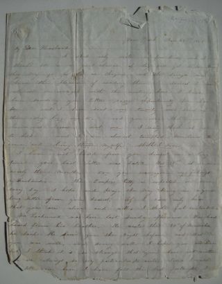 Old 1850 California Gold Rush Widow Letter; York Wife To Husband; Come Home