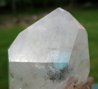 Ajoite in Quartz Crystal Double Terminated w Phantom - Messina Copper Mine 7
