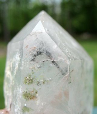 Ajoite in Quartz Crystal Double Terminated w Phantom - Messina Copper Mine 8