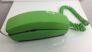 Push Button GTE Phone Telephone Retro Kitsch Vintage Green Decor RARE 2