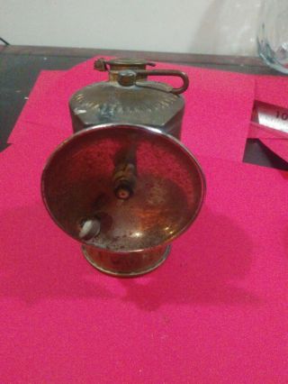 Antique Brass Copper Coal Miners Carbide Lamp Lantern Justrite Lamp Made In Usa