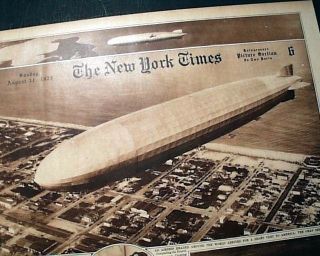 Graf Zeppelin Airship Trip To America Pre World Flight Photos 1929 Rotogravure