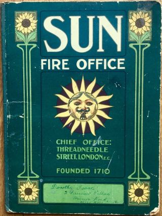 Orig 1910 Sun Life Fire Office Blotter,  Pension,  Insurance,  Assurance,  Finance