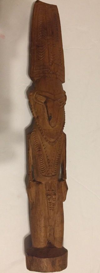 Unusual Vintage Warrior Figure Carved 15 X 2