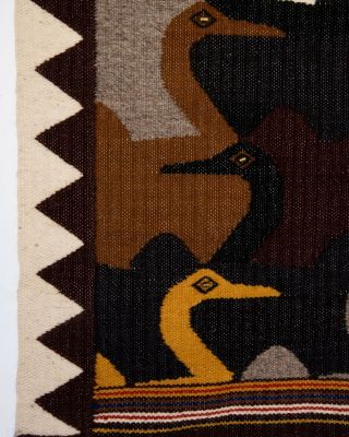 Mid - Century Modern Zapotec Rug Wall Hanging Tapestry Birds Escher Ducks 52 