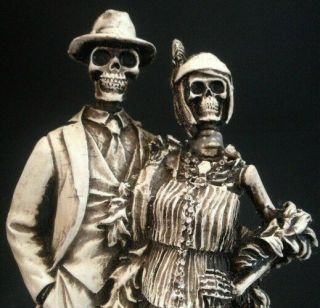 Mexican Day Of The Dead Skeleton Figures Catrina & Catrin Artesania Mexicana