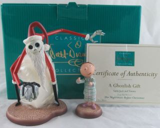Wdcc " A Ghoulish Gift " Santa Jack And Timmy Nightmare Before Christmas Box