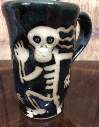 Custom Clay 3d Running Skeleton Coffee Mug Cup Tea 10 Oz