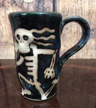 Custom Clay 3D Running Skeleton Coffee Mug Cup Tea 10 Oz 2