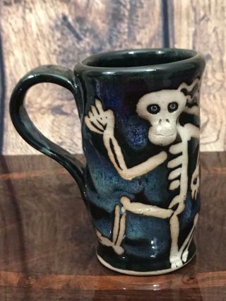 Custom Clay 3D Running Skeleton Coffee Mug Cup Tea 10 Oz 5