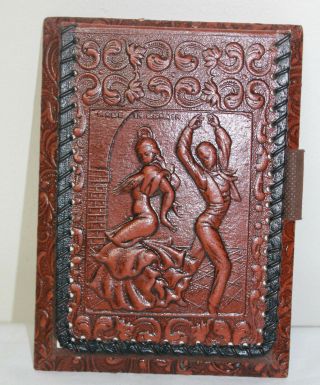 Vintage Embossed Leather Note Pad Spanish Dancers Made In Spain