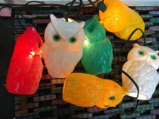 Vintage Blow Mold Large 7” Owl Patio Lights String Camping Party