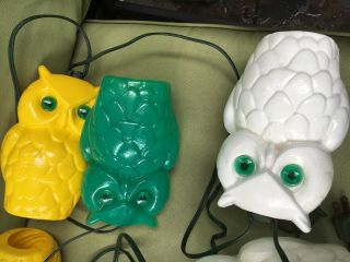 Vintage Blow Mold Large 7” Owl Patio Lights String Camping Party 2