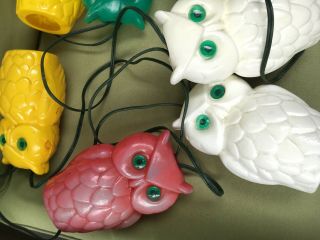 Vintage Blow Mold Large 7” Owl Patio Lights String Camping Party 3