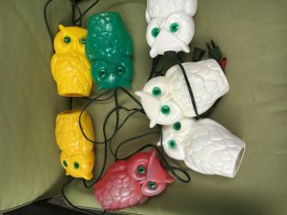 Vintage Blow Mold Large 7” Owl Patio Lights String Camping Party 7