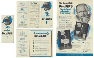 Dr.  Jaks Large Format Brochure - Blue Ink Version - Ca 1950s - Multiple Photos - P2