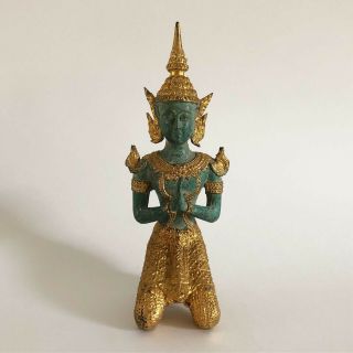 Kneeling Thai Bronze Buddha Sculpture