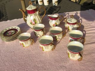 Royal China Japan RCJ16 Pattern,  Tea Set: Cups,  Saucers,  Creamer,  Sugar,  Pot 2