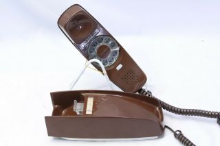 Western Electric Trimline Wall Phone Chocolate Brown Rotary Telephone
