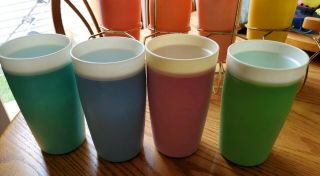 Vintage Bolero Therm - O - Ware Tumblers Set 8 with Metal Carrier Retro Good Cond. 4