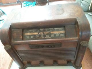 Vintage Rca Victor 28 X 5 Complete Radio Wood Case Shell In Good Shape
