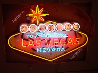 24 " X18 " Welcome To Fabulous Las Vegas Nevada Casino Neon Sign Beer Bar Light