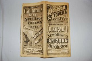 At&sf Railroad Southern Pacific Railroad Brochure / Map / Timetable1881