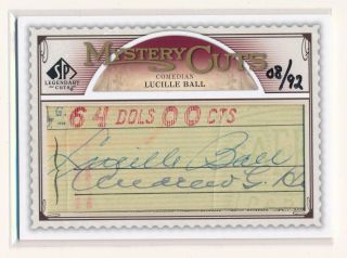 Lucille Ball 2009 Sp Legendary Cuts Mystery Cuts Lb Auto 08/92 I Love Lucy