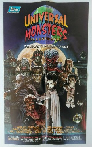 Universal Monsters Illustrated Delxue Trading Cards Promo Poster Topps 1994