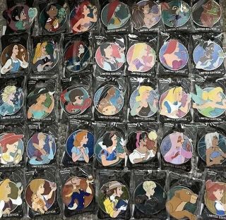 Walt Disney Imagineering Heroines Profile Pin Complete Limited Edition Set