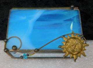 Antique Arts & Crafts French Beveled Glass Trinket Jewelry Casket Vanity Box