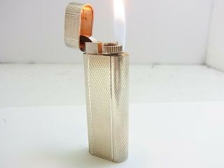 Cartier Paris Gas Lighter 20 Microns Oval Silver Plated