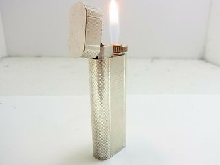 Cartier Paris Gas Lighter 20 Microns Oval Silver Plated 3