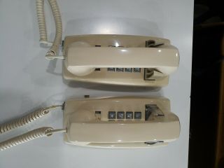2 Gte Wall Phones Ivory Buttons Touch Tone