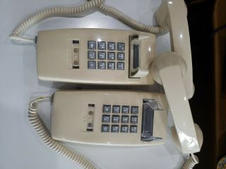 2 GTE Wall Phones Ivory Buttons Touch tone 2