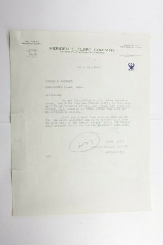 1934 Lamson Goodnow Meriden Cutlery Co Britain Ct Letter Ephemera L953a