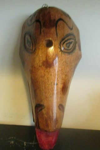 Maybe Primitive Art Hand Crafted Carved Wood And Hand Painted Horse Wall Mask