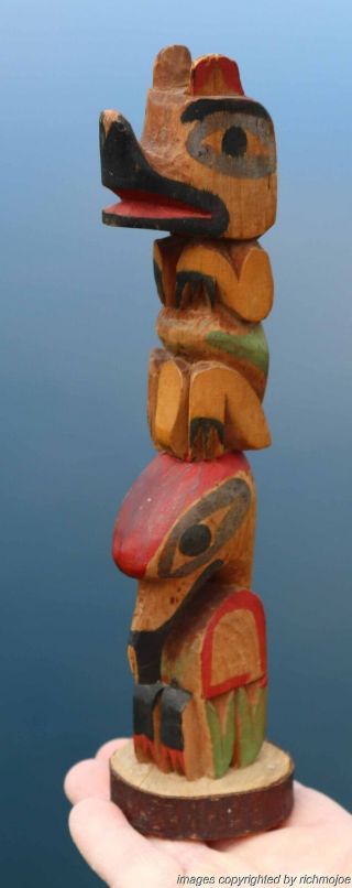Fine Old Northwest Coast Nuu - Chah - Nulth Nootka Indian Totem Pole Circa 1910